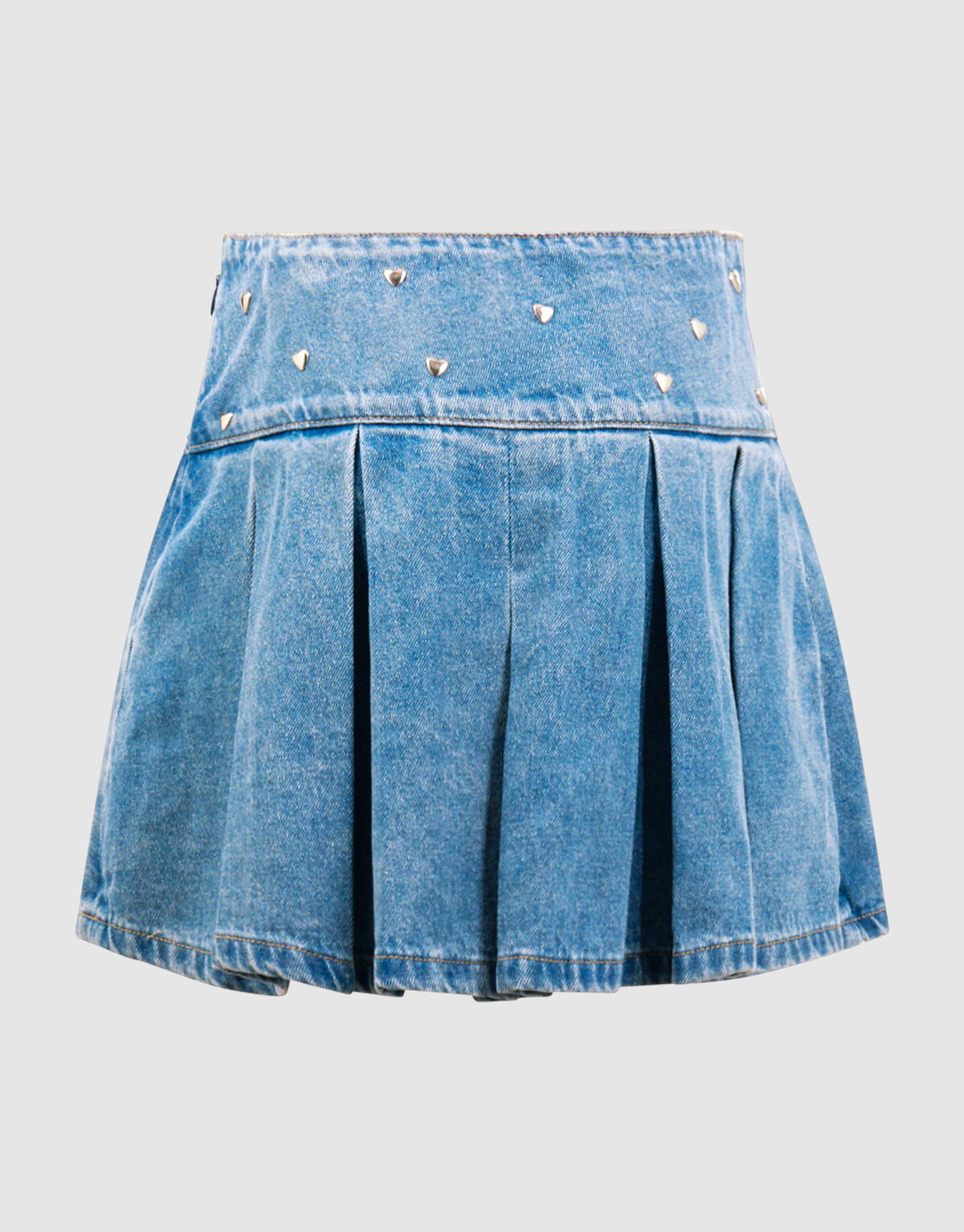 Denim Stud Mini Rok Blauw SHOEBY GIRLS