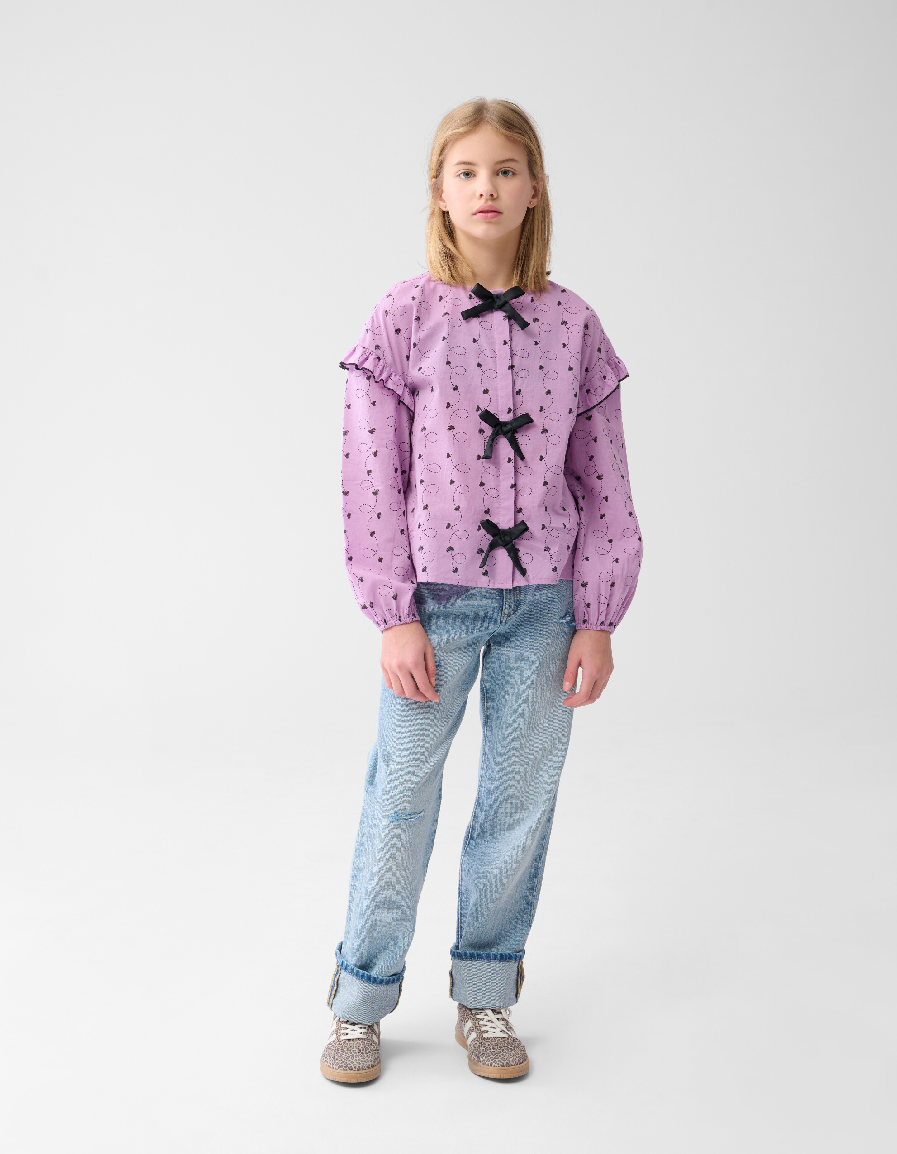 Heart Printed Blouse Paars SHOEBY GIRLS