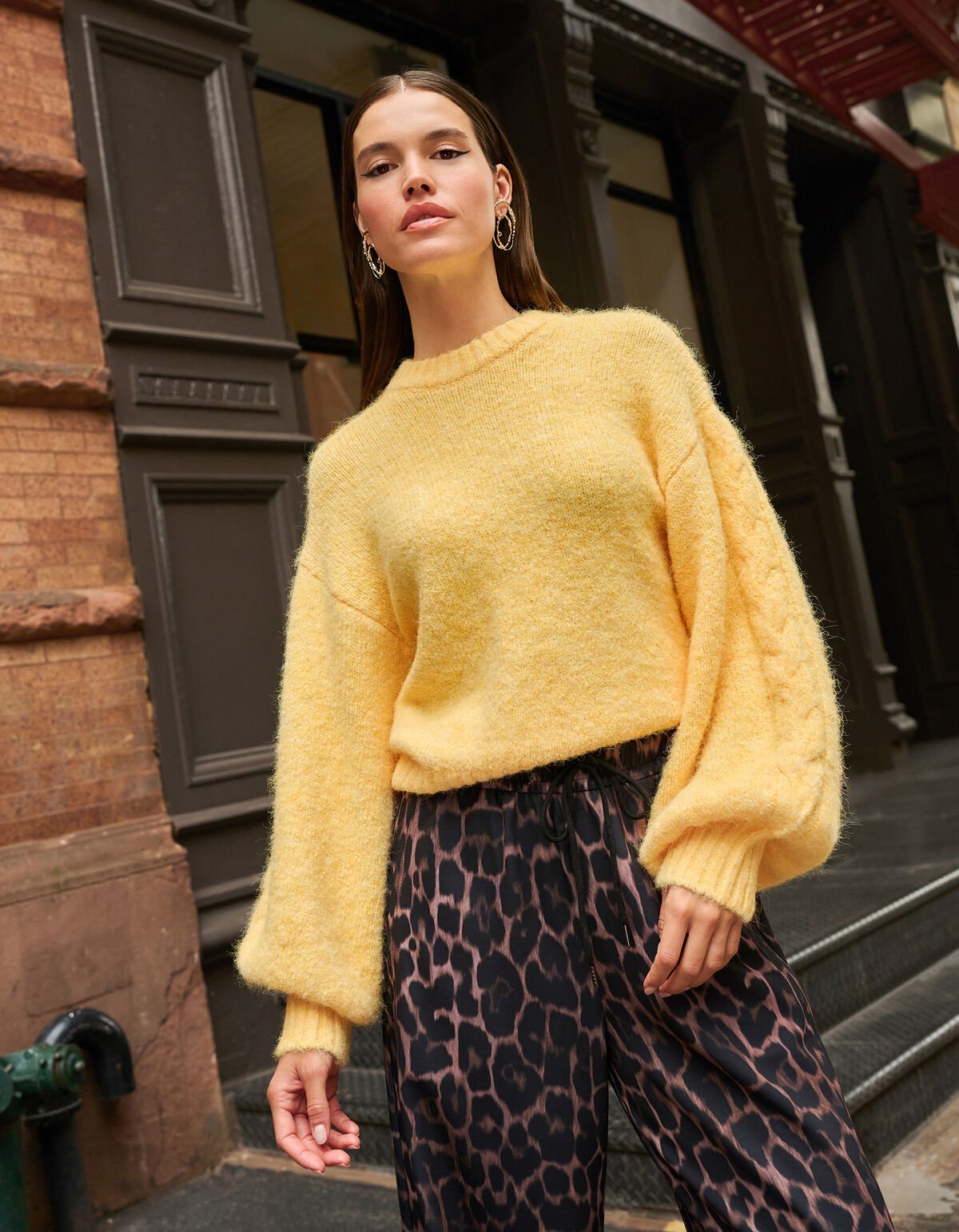 Harige Oversized Trui Geel SHOEBY WOMEN