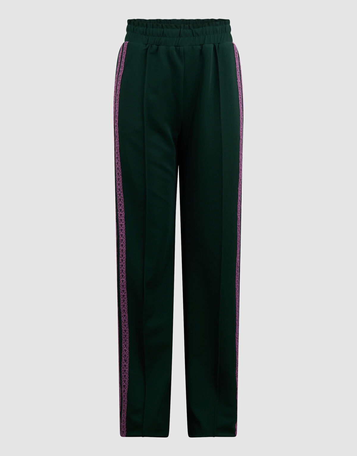 Sporty Wide Leg Broek Donkergroen SHOEBY GIRLS