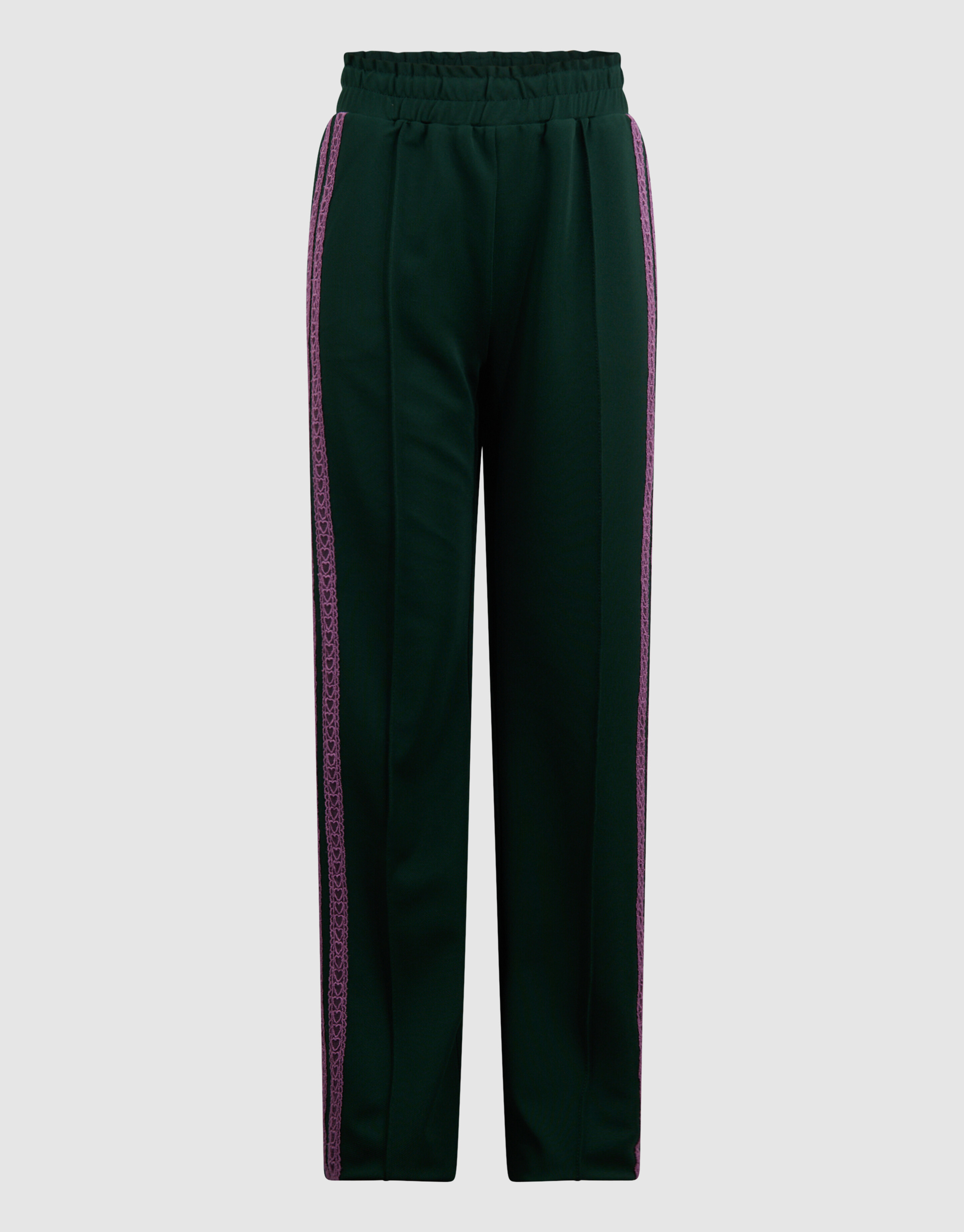 Sporty Wide Leg Broek Donkergroen SHOEBY GIRLS