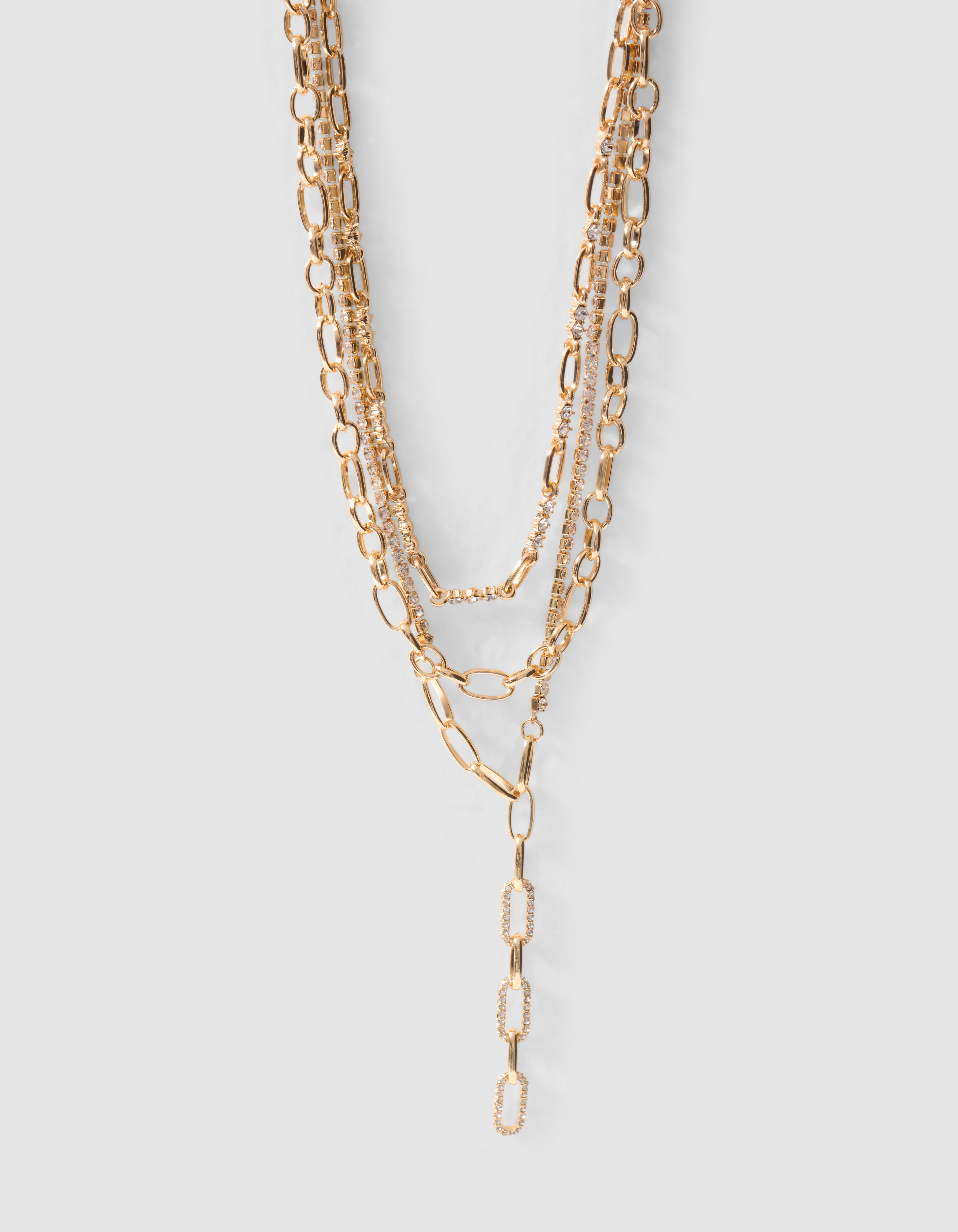 Triple Layer Strass Ketting Goud SHOEBY ACCESSOIRES