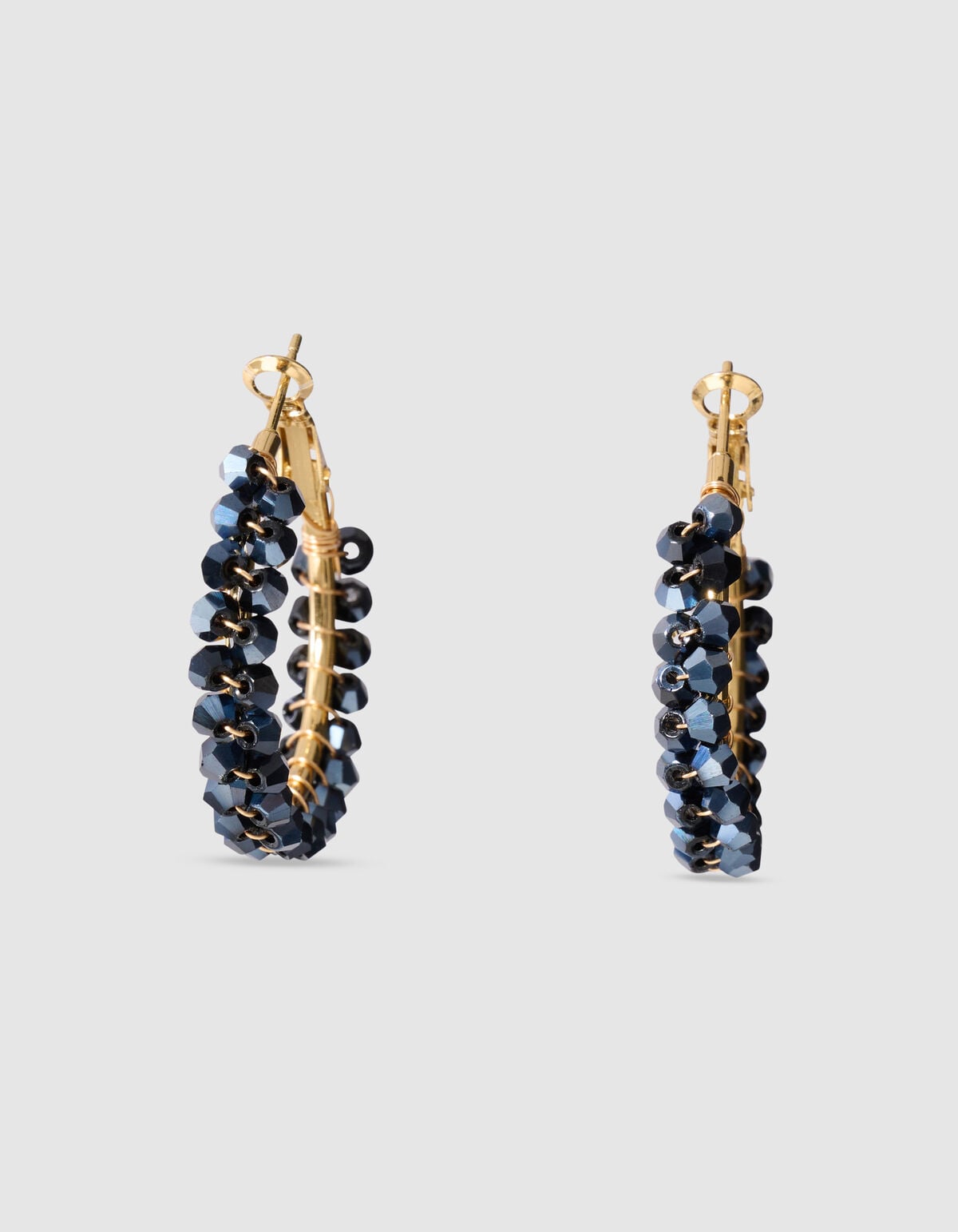 Beaded Hoop Oorbellen Blauw/Goud SHOEBY ACCESSOIRES