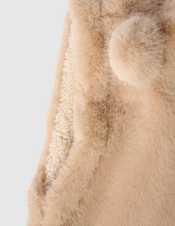 Fluffy Beer Muts Zand SHOEBY ACCESSOIRES