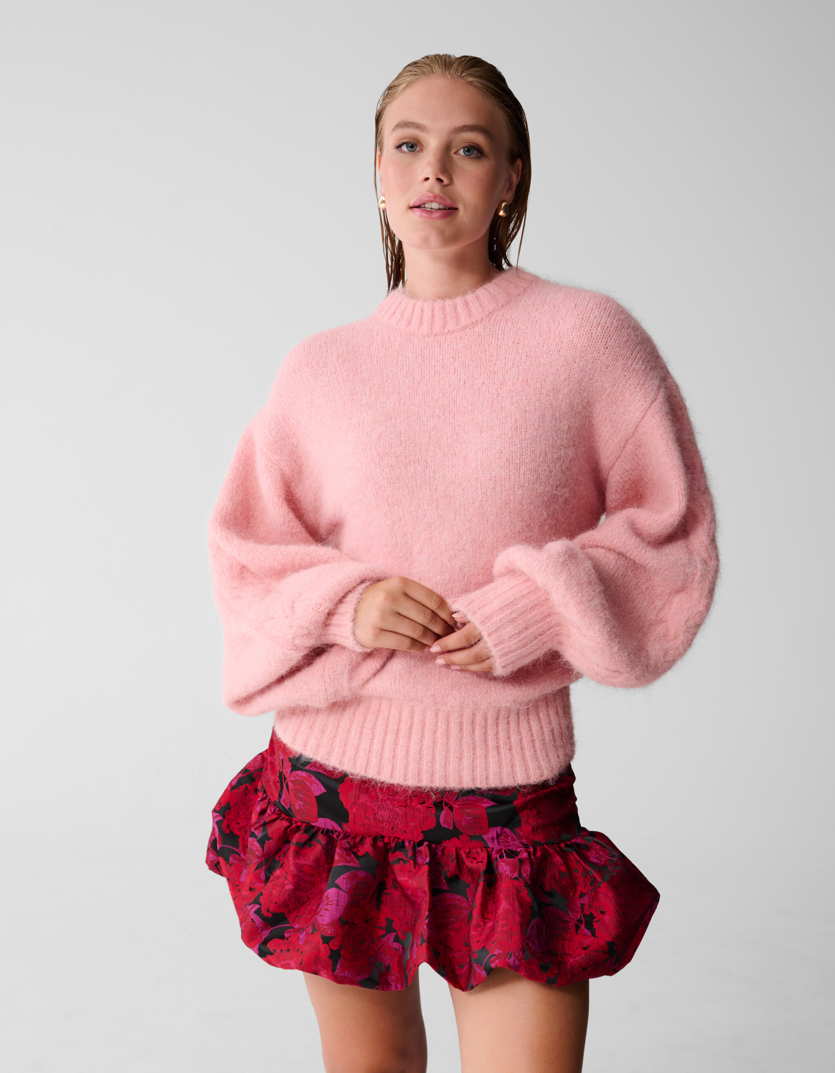 Harige Oversized Sweater Lichtroze SHOEBY WOMEN