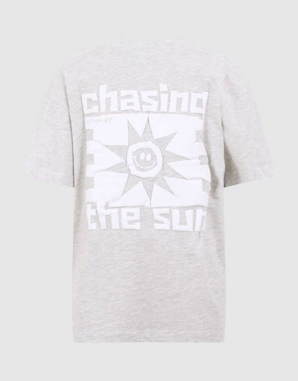 Chasing Artwork T-shirt Lichtgrijs SHOEBY BOYS