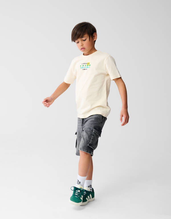 Denim Cargo Short Donkergrijs SHOEBY BOYS