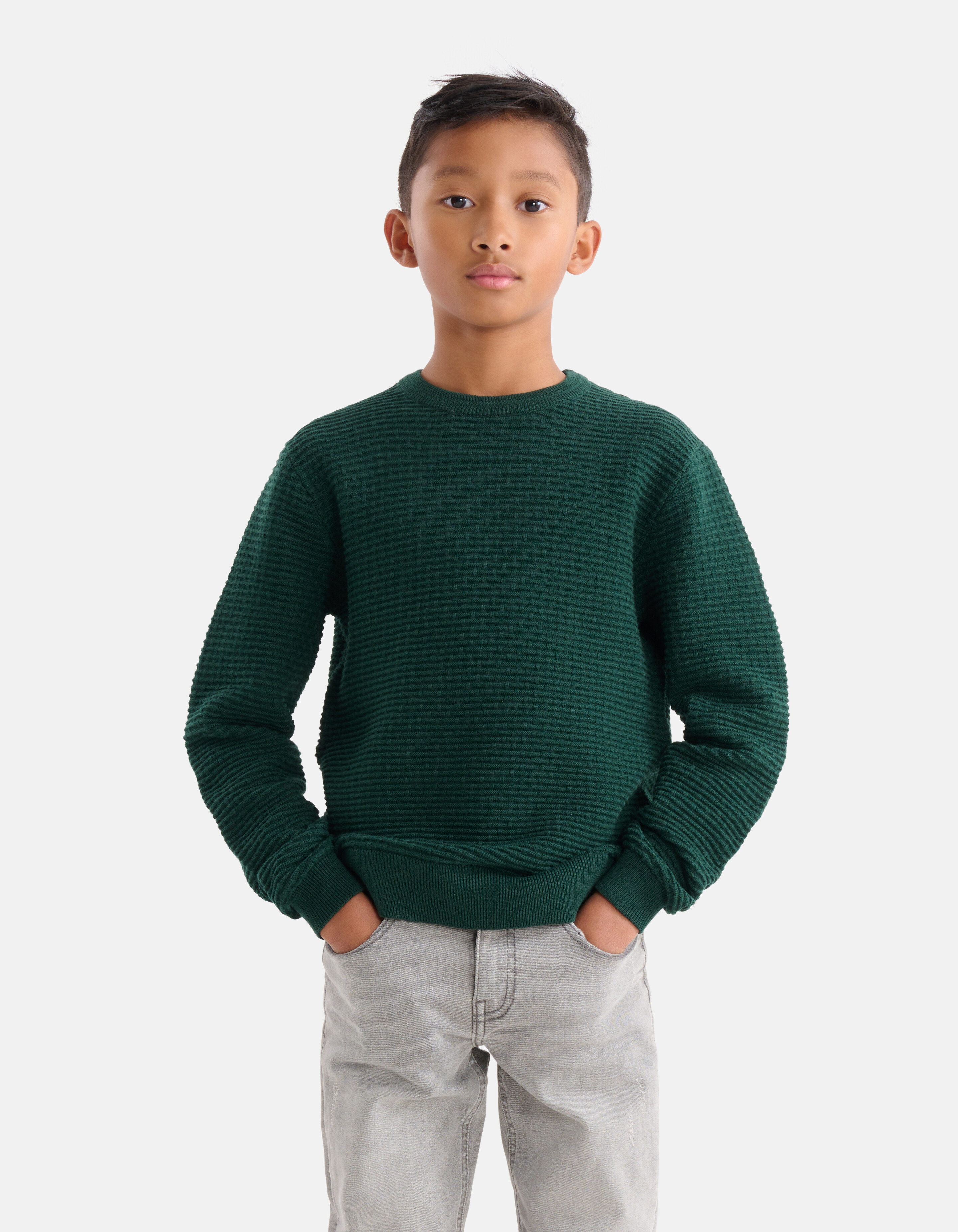 Structuur Trui Donkergroen SHOEBY BOYS