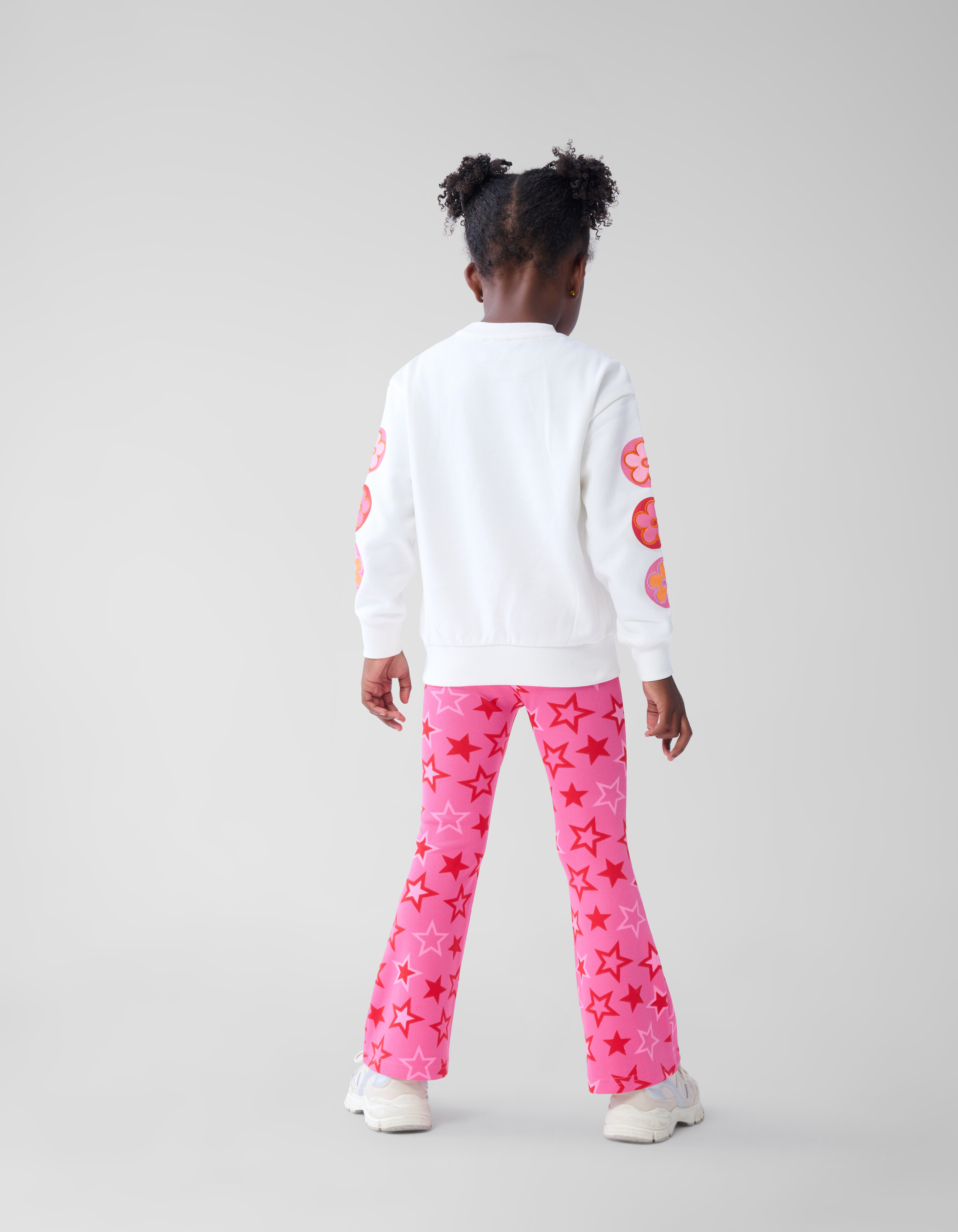 Printed Rib Flared Legging Roze SHOEBY GIRLS