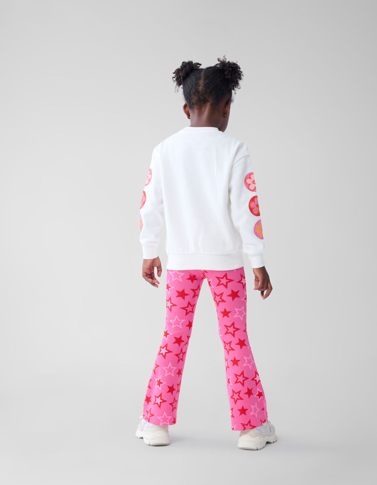Printed Rib Flared Legging Roze SHOEBY GIRLS