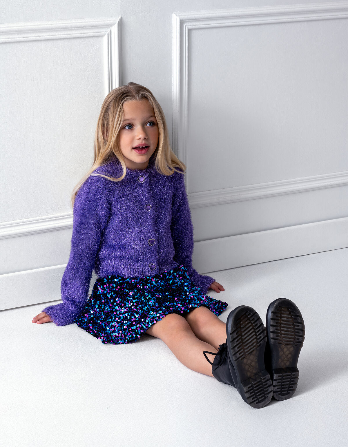 Fluffy Glitter Vest Paars SHOEBY GIRLS