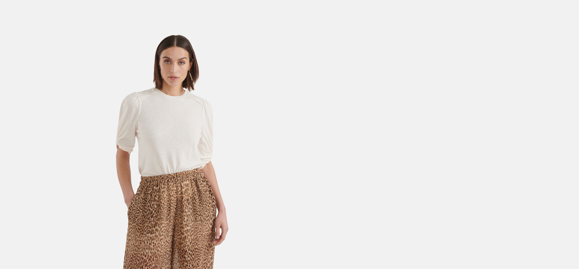 Knot T-shirt Gebroken Wit SHOEBY WOMEN