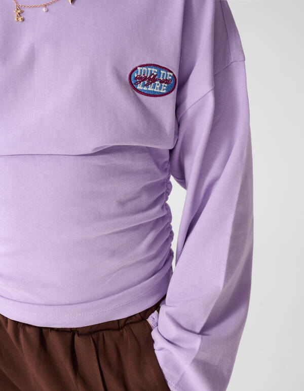 Gathered Longsleeve Top Paars SHOEBY GIRLS