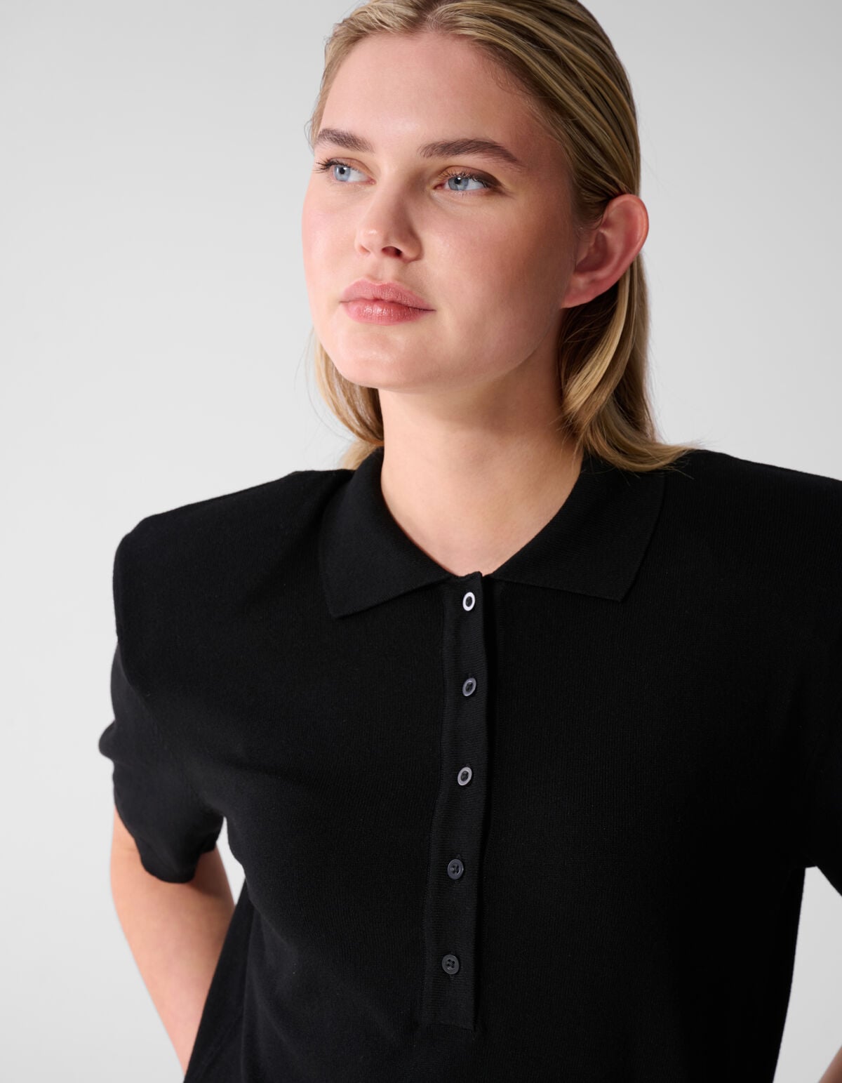 Shortsleeve Gebreide Polo Zwart SHOEBY WOMEN
