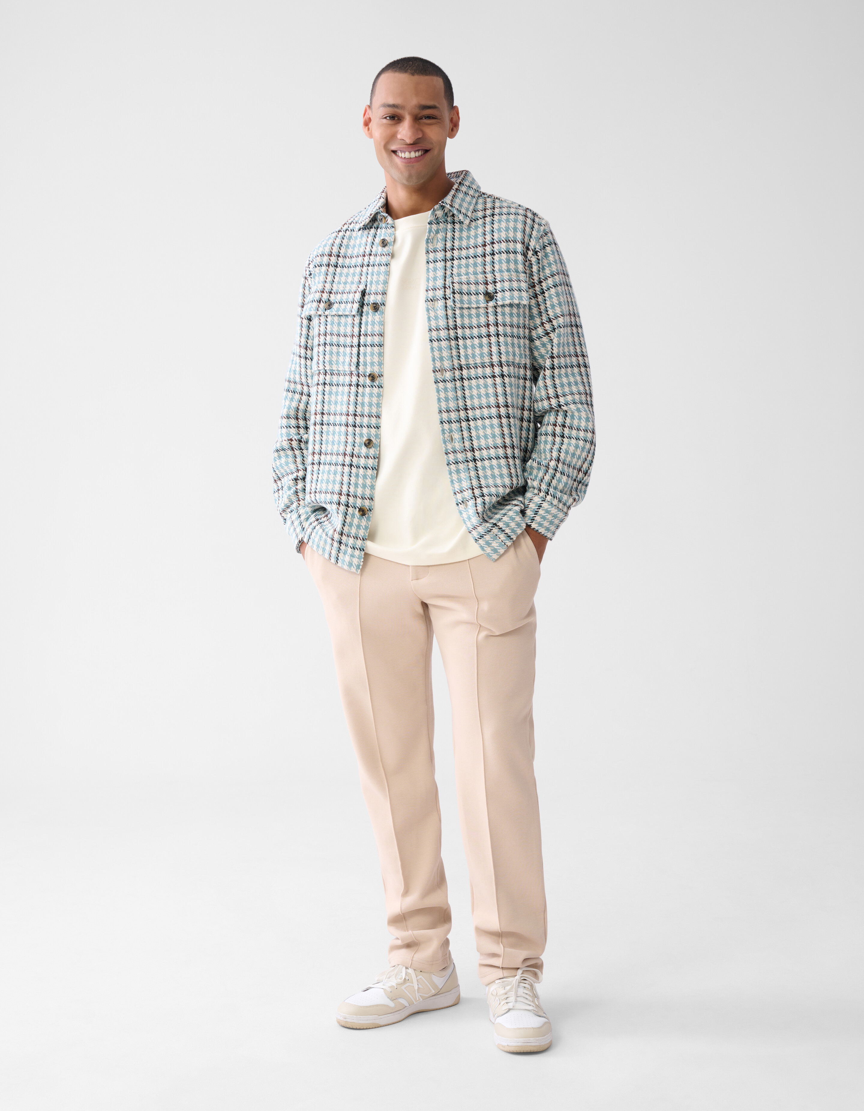 Ruiten Overshirt Lichtblauw SHOEBY MEN