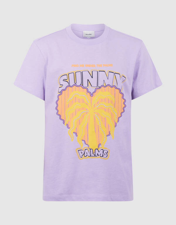 Sunny Palms Artwork T-shirt Lichtpaars SHOEBY GIRLS
