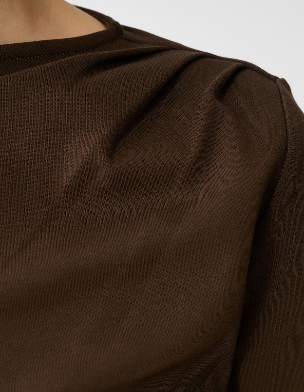 Drape Longsleeve Top Donkerbruin SHOEBY WOMEN