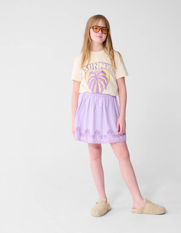 Palm Embroidery Mini Rok Lichtpaars SHOEBY GIRLS