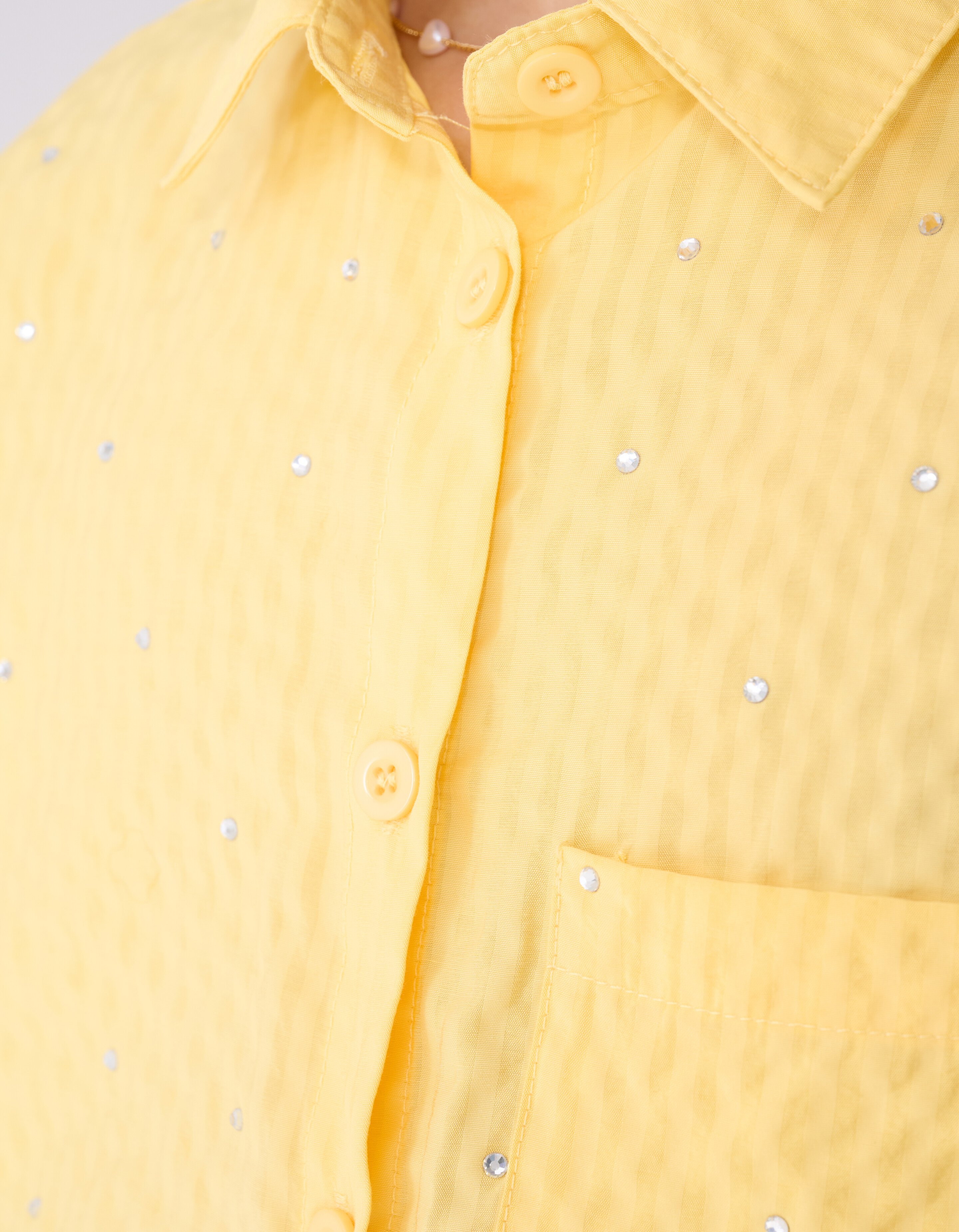 Pinstripe Strass Blouse Lichtgeel SHOEBY GIRLS