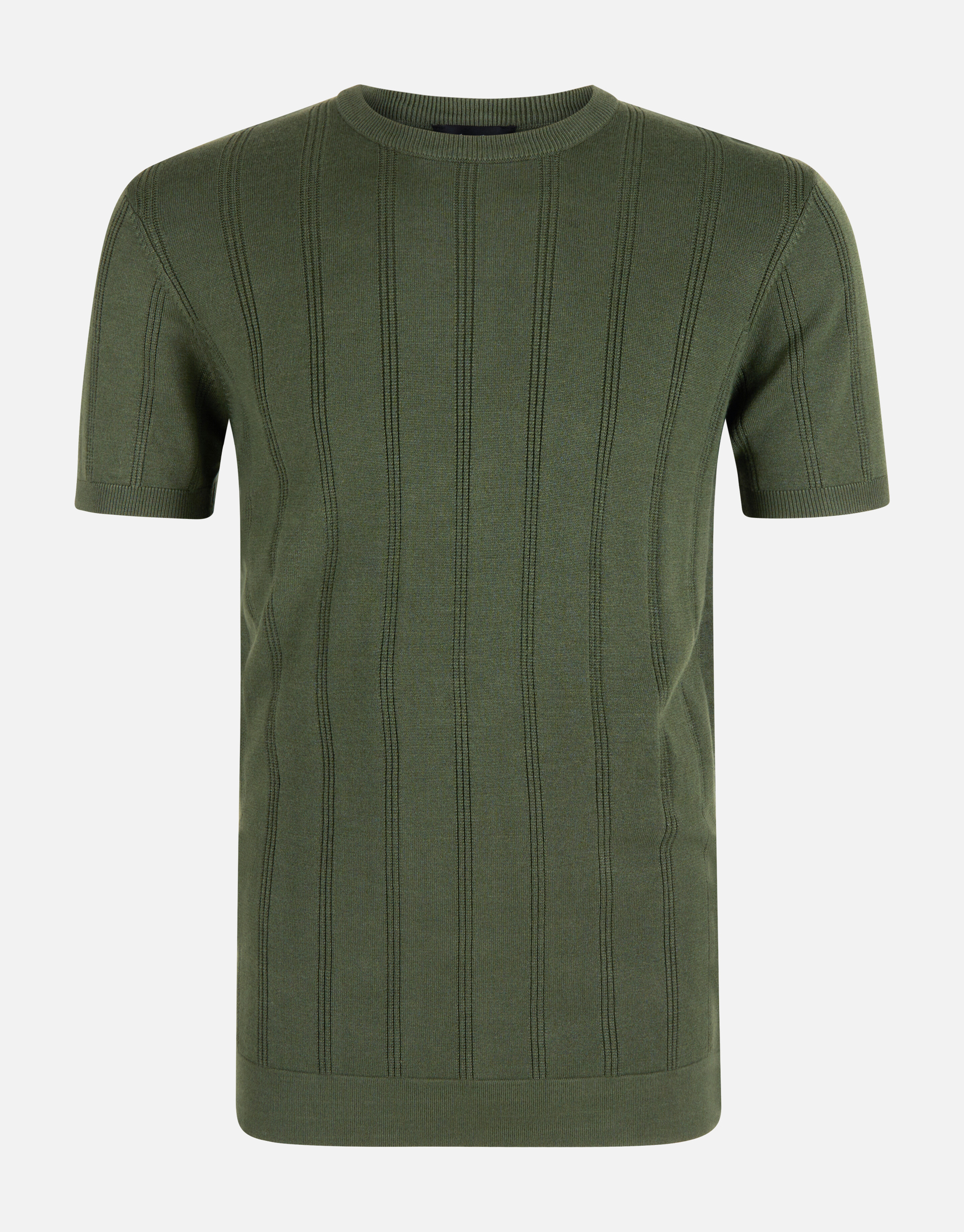 Gebreid T-shirt Donkergroen SHOEBY MEN