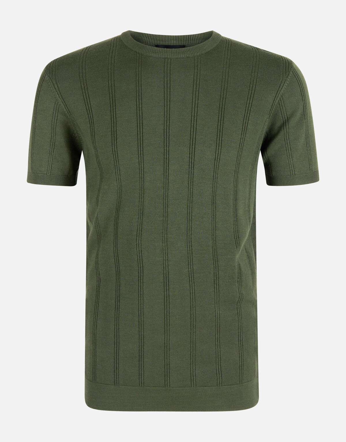 Gebreid T-shirt Donkergroen SHOEBY MEN