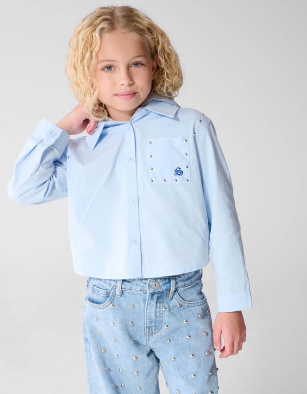 Hooded Blouse Lichtblauw SHOEBY GIRLS