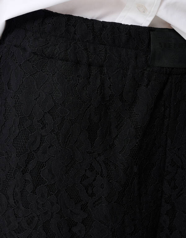 Kanten Wide Leg Broek Zwart SHOEBY WOMEN