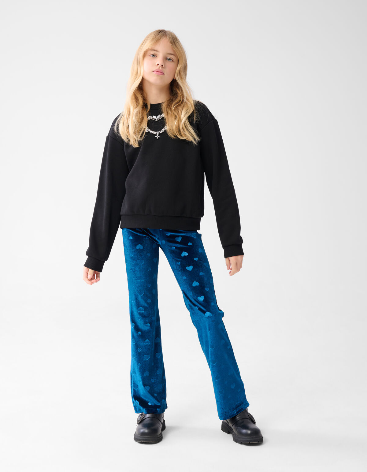 Velvet Heart Flared Legging Blauw SHOEBY GIRLS
