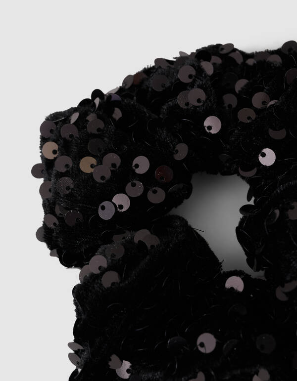 Sequin Scrunchie Zwart SHOEBY ACCESSOIRES