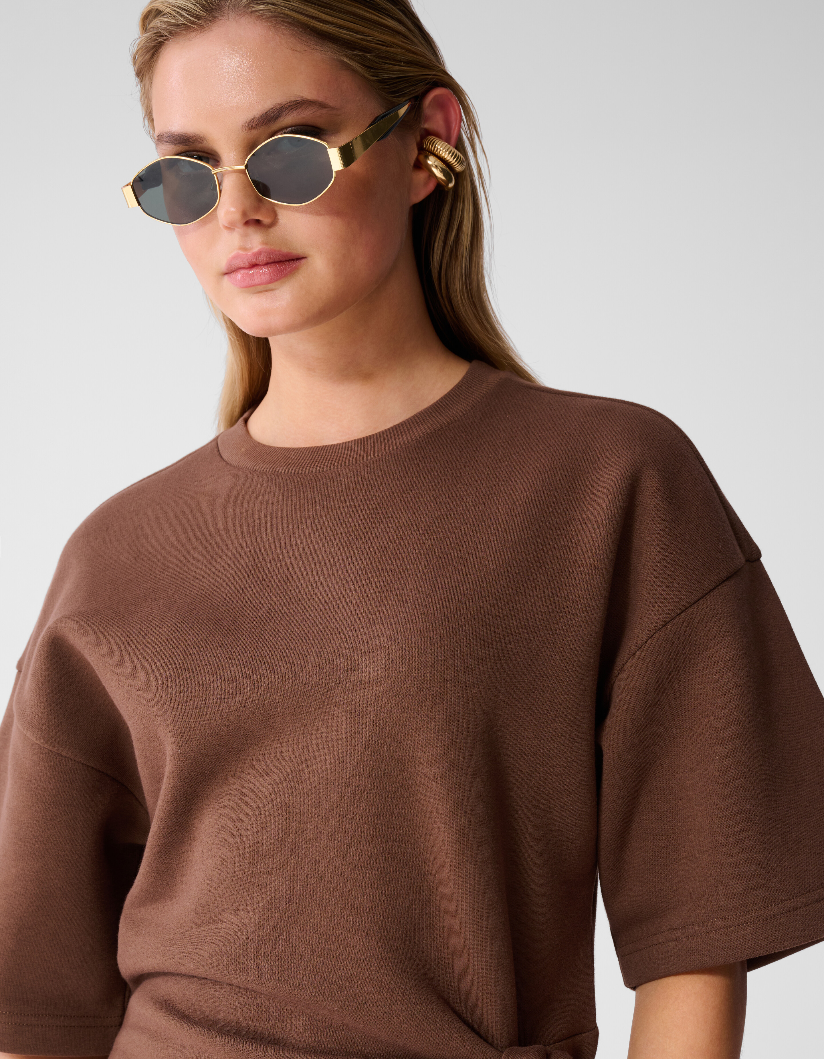 Sweat Maxi Jurk Bruin SHOEBY WOMEN