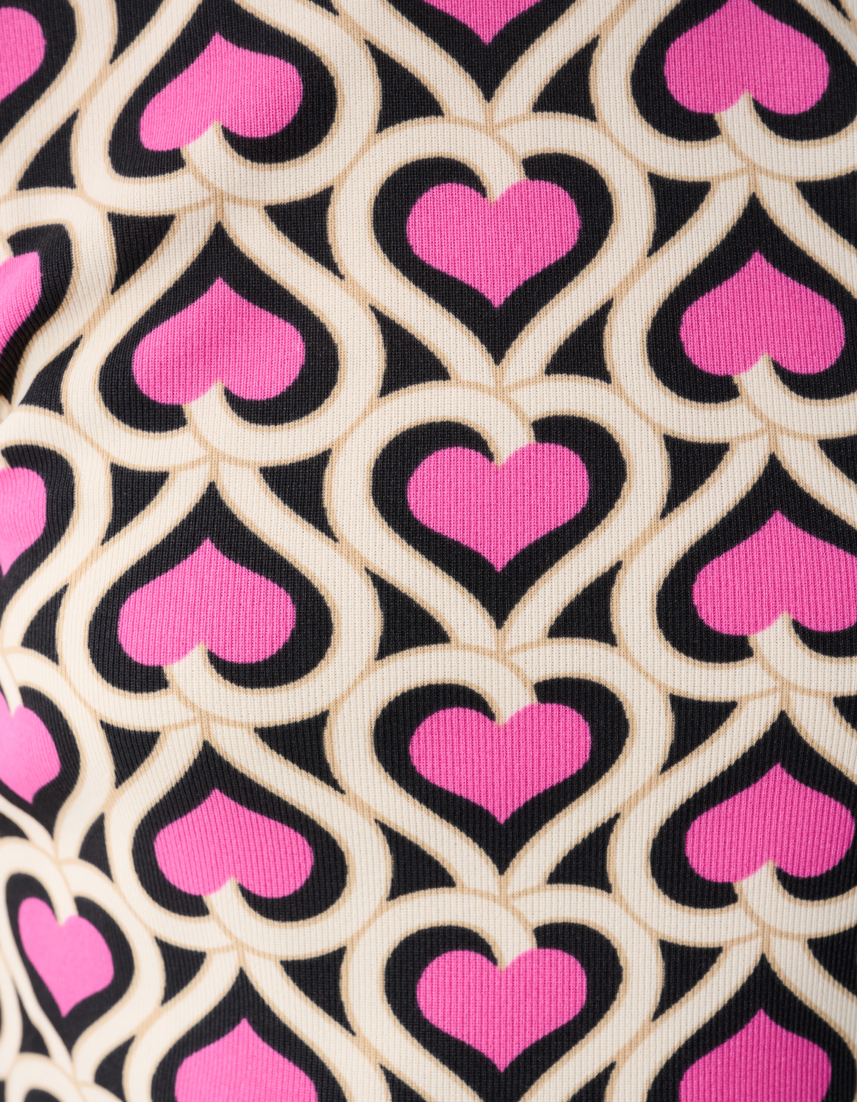 Heart Printed Rib Top Roze SHOEBY GIRLS