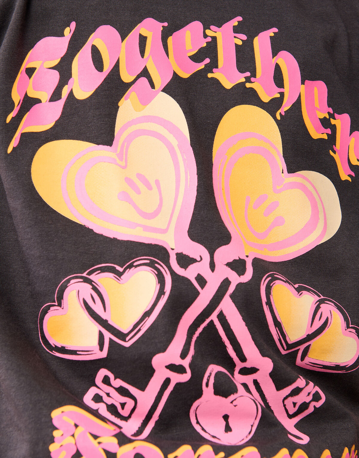 Together Artwork T-shirt Donkergrijs SHOEBY GIRLS