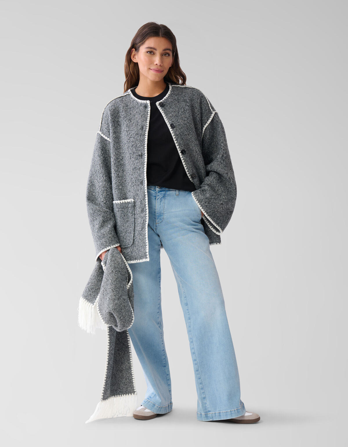 Sjaal Jas Grijs SHOEBY WOMEN