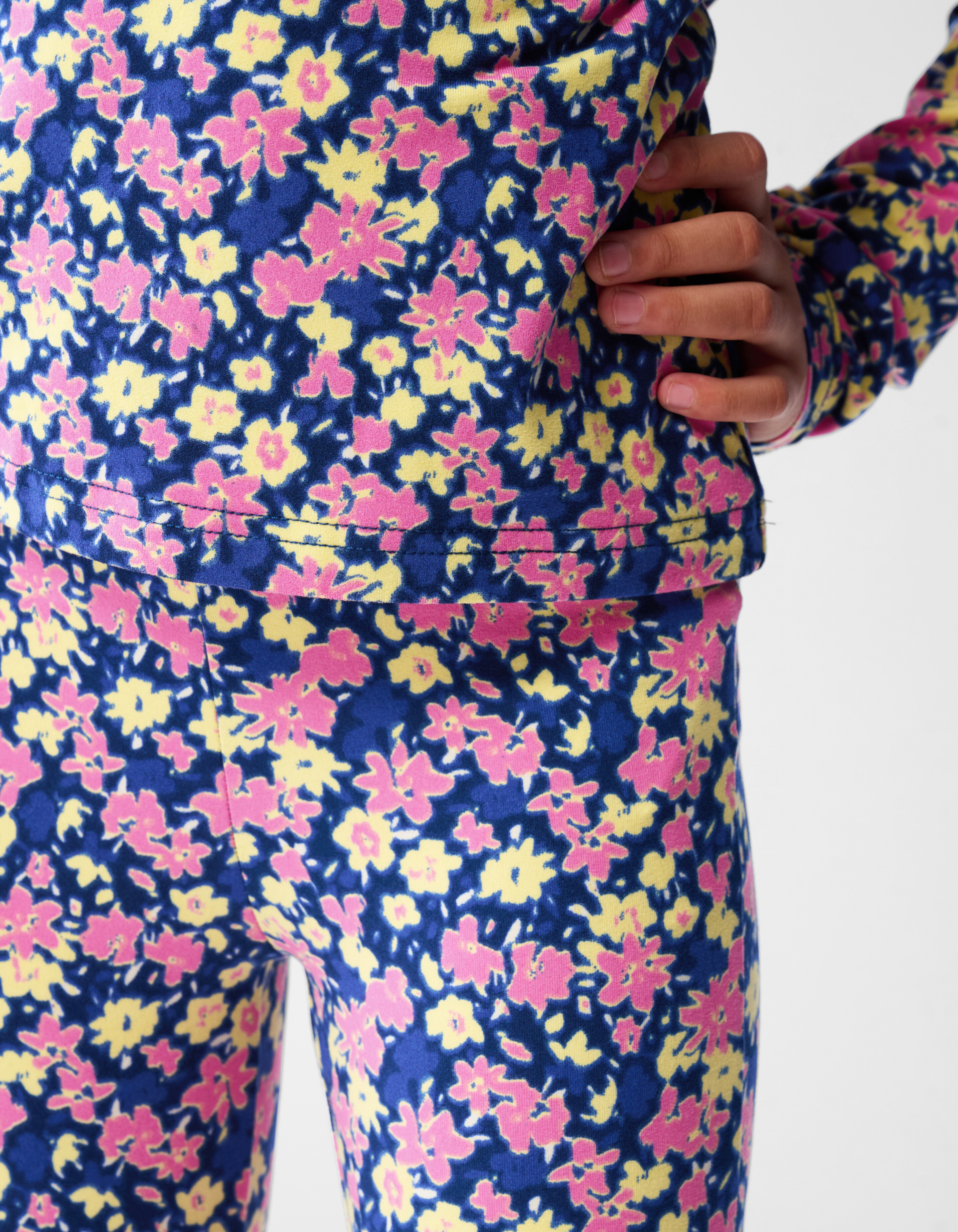Flower Flared Fit Broek Donkerblauw/Roze SHOEBY GIRLS