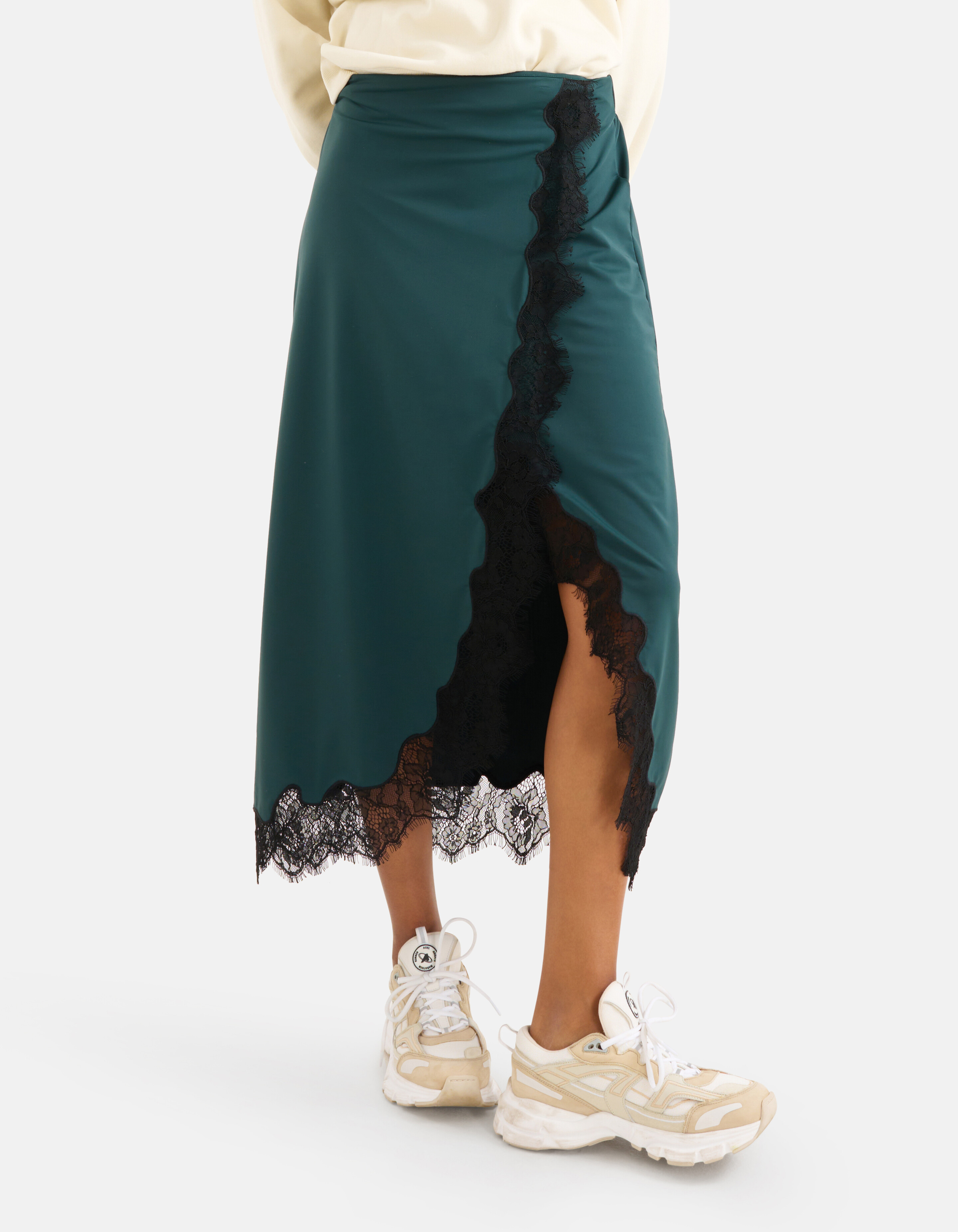 Kanten Travel Rok Donkergroen SHOEBY WOMEN