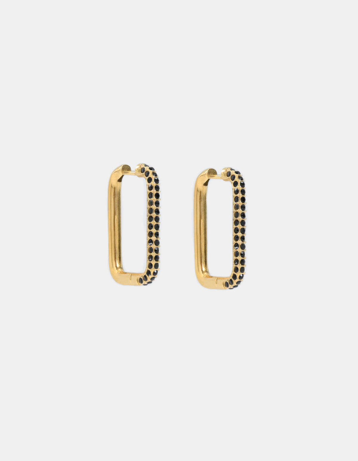 Black Stones Recktangle Oorbellen ACCESSOIRES SHOEBY