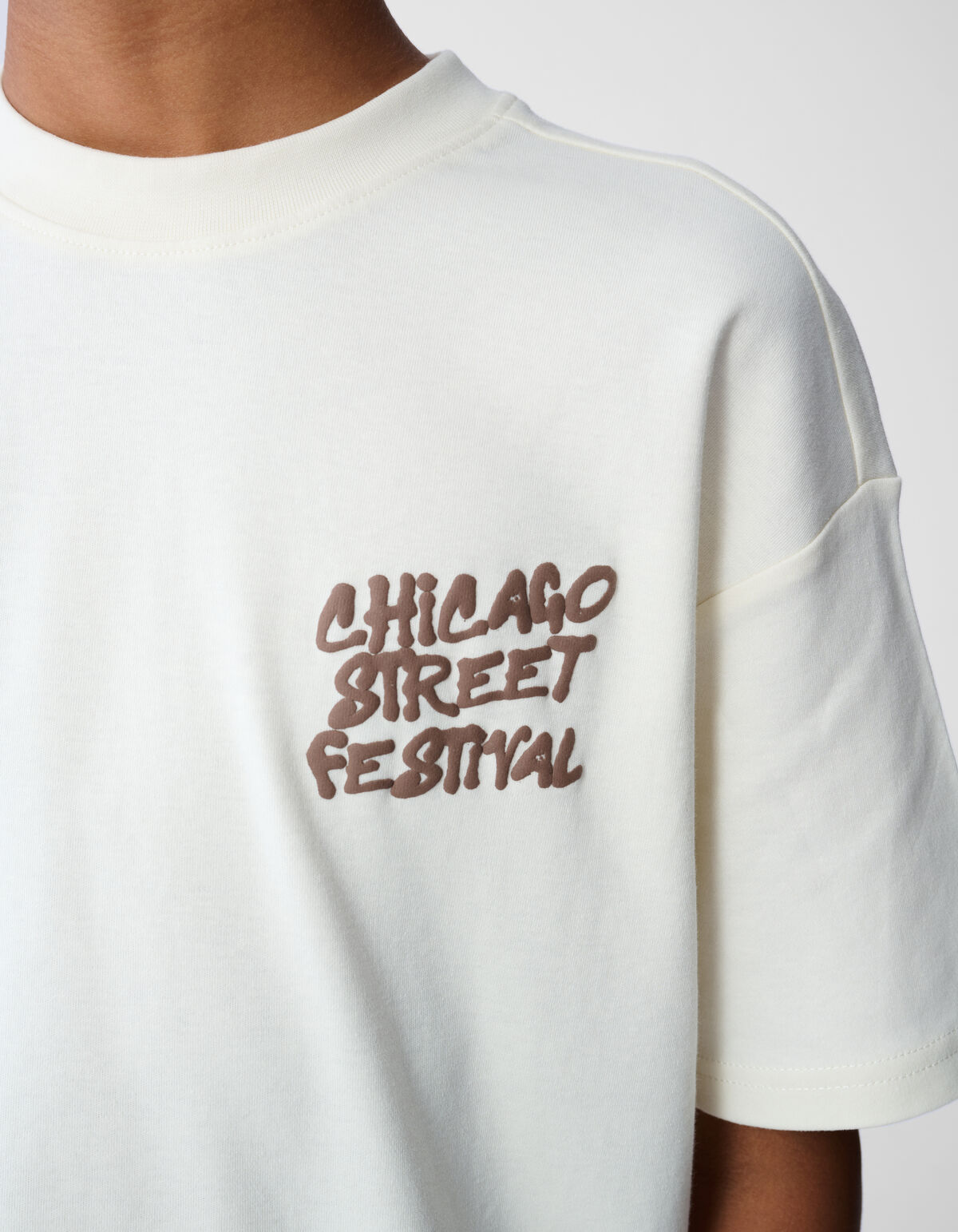 Festival Artwork T-shirt Gebroken Wit SHOEBY BOYS