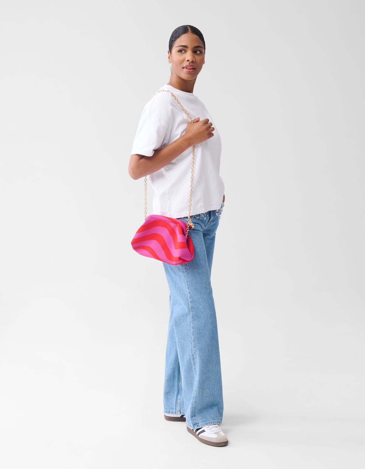 Knitted Clutch Tas Rood SHOEBY ACCESSOIRES