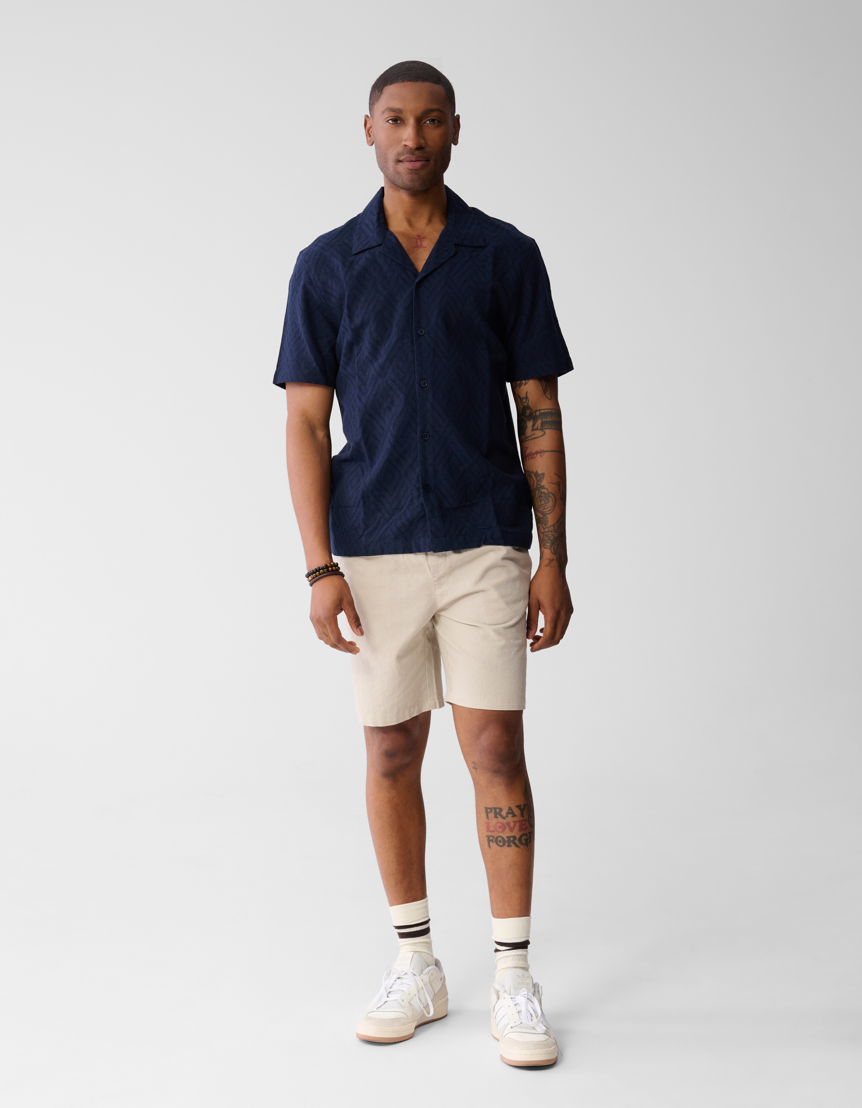 Wavy Jacquard Shirt Donkerblauw SHOEBY MEN