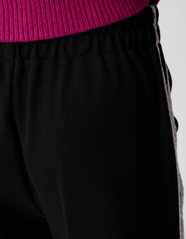 Sporty Wide Leg Broek Zwart SHOEBY GIRLS