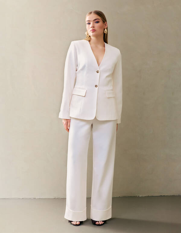Turn Up Pantalon Gebroken Wit By Fred SHOEBY WOMEN