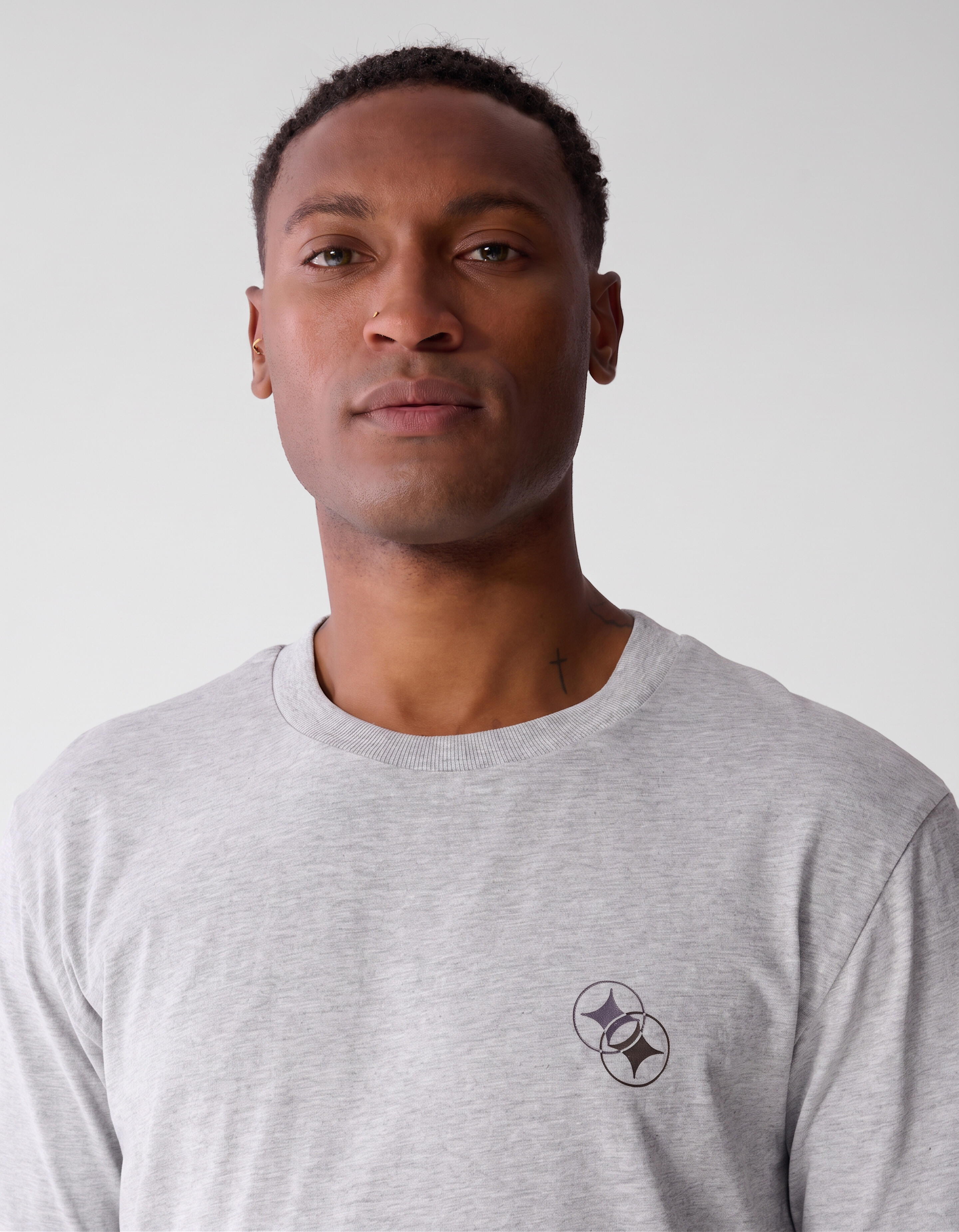 Diagonal T-shirt Lichtgrijs SHOEBY MEN
