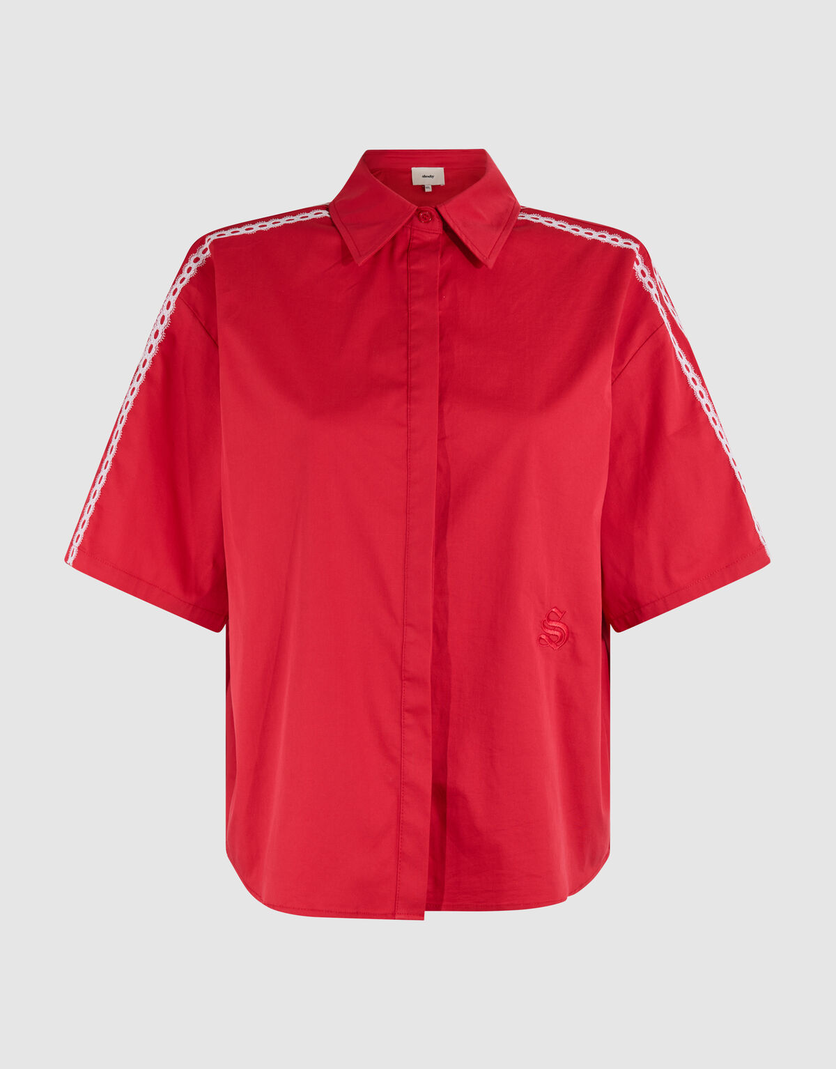 Oversized Sporty Blouse Rood SHOEBY WOMEN