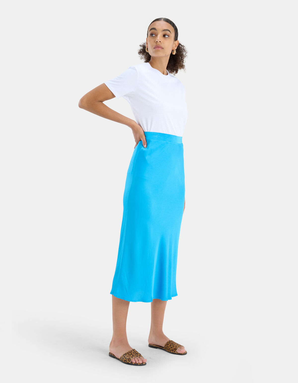 Blauwe Sleek Rok EKSEPT