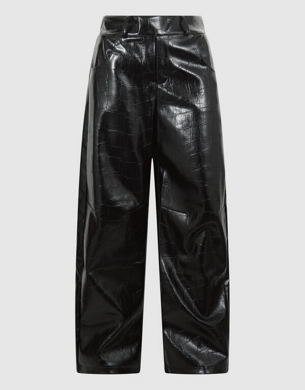 Croco Barrel Fit Broek Zwart SHOEBY WOMEN