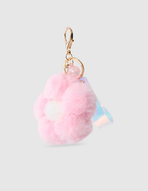 Bloem Fur Sleutelhanger Lichtroze SHOEBY ACCESSOIRES