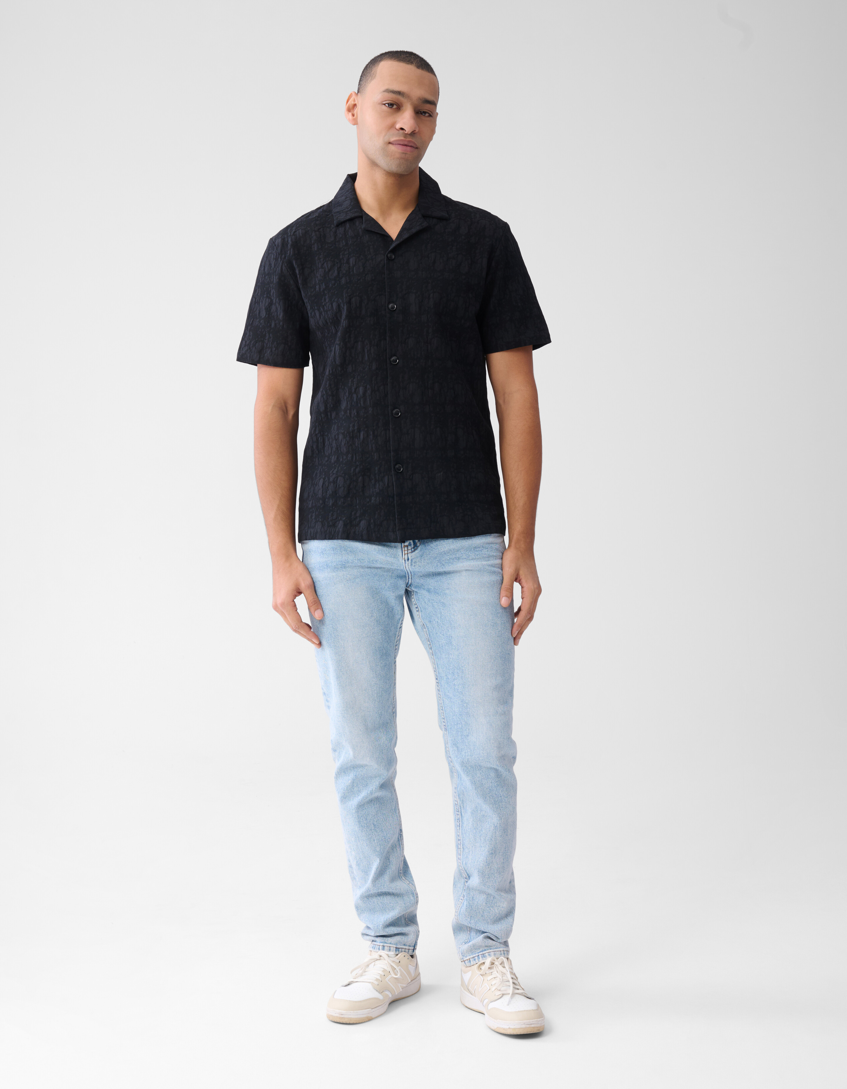 Structuur Shirt Donkerblauw SHOEBY MEN