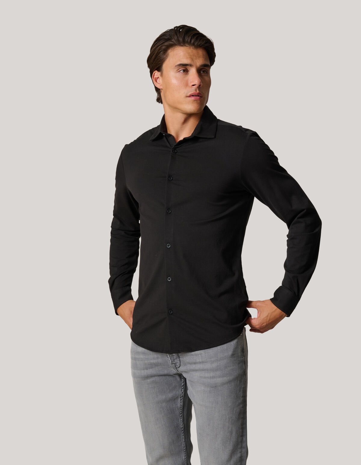 Jersey Overhemd Zwart SHOEBY MEN