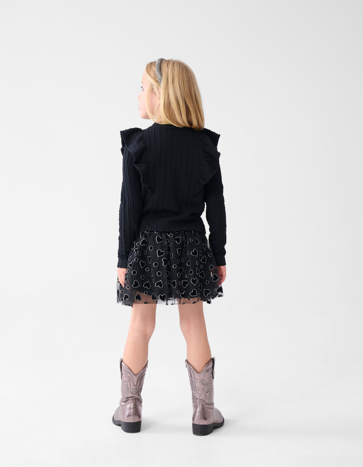 Glitter Mesh Rok Zwart SHOEBY GIRLS