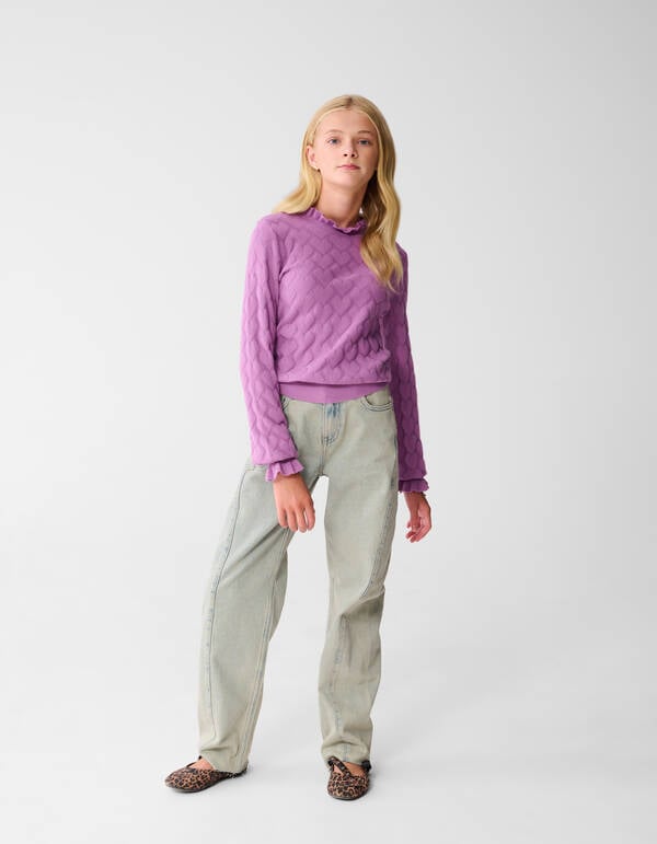 Heart Knit Top Paars SHOEBY GIRLS